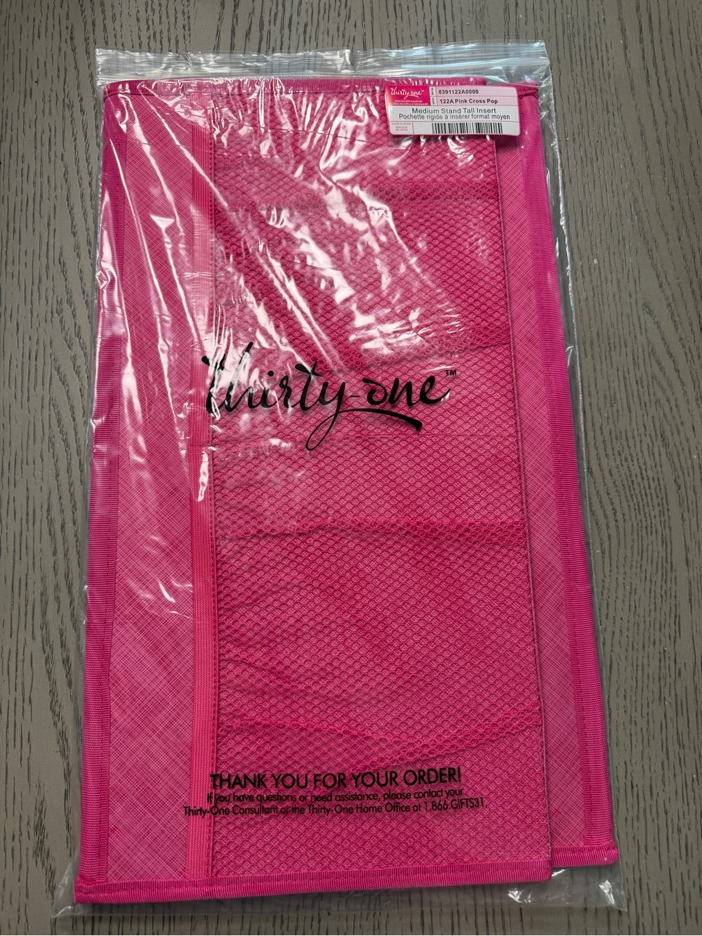 thirty-one Pink Cross Pop Medium Stand Tall Insert for Utility Totes